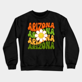 Arizona Groovy Daisy Wanderlust Travel State Crewneck Sweatshirt